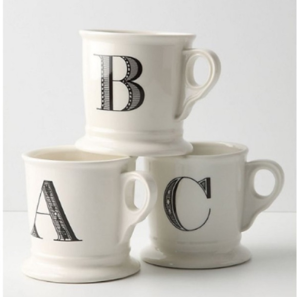 Anthropologie "O” Monogram Mug